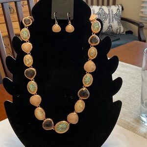 Anne Klein Multi-Stone Necklace and Earring Set